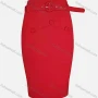 Wholesale Women's Elegant Plain Buckle Decro Crop Pencil Skirt With Belt preview