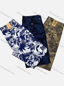 Wholesale Men's Casual Leaf Print Pockets Shorts, LIUHUA CLOTHING WHOLESALE