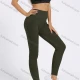 Wholesale Women's Sporty High Waist Plain Topstitch Sewing Mesh Pocket Workout Leggings 22# Clothing Wholesale Market Liuhua
