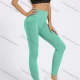 Wholesale Women's Sporty High Waist Plain Topstitch Sewing Mesh Pocket Workout Leggings 30# Clothing Wholesale Market Liuhua