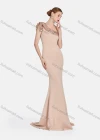 Wholesale Women's Glamorous One Shoulder Ruffle Trim Sequin Floor Length Evening Dress - Liuhuamall
