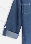 Wholesale Women's Casual 3/4 Sleeve Button Front Denim Shirt Dress - Liuhuamall
