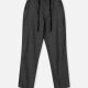 Women's Casual Plain Drawstring Patch Pocket Button Ankle Length Straight Leg Pants Black Clothing Wholesale Market -LIUHUA