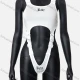 Wholesale Women's Trendy Sleeveless Buckle Letter Print Bodysuit D21BS438# White Clothing Wholesale Market Liuhua