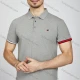 Wholesale Men's Casual Plain Short Sleeve Striped Trim Split Side Polo Shirt LF006# Gray Clothing Wholesale Market Liuhua