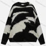 Wholesale Women's Casual Crew Neck Allover Print Knit Sweater 8133# preview