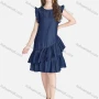 Wholesale Women's Casual Sleeveless Ruffle Trim Button Front Plain Dress preview