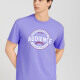 Men's Casual Letter Round Neck Short Sleeve T-Shirts & Shorts 2 Piece Set 17602# Purple&Gray Clothing Wholesale Market -LIUHUA