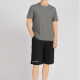 Men's Casual Plain Round Neck Short Sleeve T-Shirts & Shorts 2 Piece Set 17603# Gray&Black Clothing Wholesale Market -LIUHUA