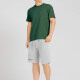 Men's Casual Plain Round Neck Short Sleeve T-Shirts & Shorts 2 Piece Set 17603# Green&Gray Clothing Wholesale Market -LIUHUA