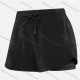 Wholesale Women's Athletic Workout Plain Drawstring Elastic Waist Shorts 0208# Black Clothing Wholesale Market Liuhua