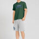 Men's Casual Letter Round Neck Short Sleeve T-Shirts & Shorts 2 Piece Set 17605# Green&Gray Clothing Wholesale Market -LIUHUA