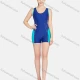 Wholesale Women's Cut Out Back One Piece Colorblock Letter Line Tank Swimsuit 8011# Blue Clothing Wholesale Market Liuhua
