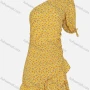 Wholesale Women's Sexy One Shoulder Floral Ruched Ruffle Trim Short Dress 9631# preview