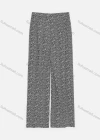 Wholesale Women's Elastic Waist Chevron Print Rib-Knit Wide Leg Pants - Liuhuamall