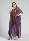 Wholesale Women's Arabic Dubai VNeck Half Sleeve Muslim Islamic Seuqin Maxi Cover Up Dress - Liuhuamall