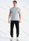 Wholesale Men's Athletic Workout Elastic Waist Plain Zipper Pockets Ankle Length Gym Running Joggers Y7065# - Liuhuamall