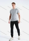 Wholesale Men's Athletic Workout Elastic Waist Plain Zipper Pockets Ankle Length Gym Running Joggers Y7065# - Liuhuamall
