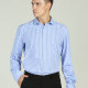 Men's Formal Long Sleeve Wrinkle-Resistant Striped Button Down Dress Shirt Blue Clothing Wholesale Market -LIUHUA