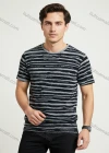 Wholesale Men's Striped T-Shirt - Soft Fabric, Subtle Text Design, Casual Comfort. Bulk Buy Now! - Liuhuamall