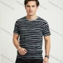 Wholesale Men's Striped T-Shirt - Soft Fabric, Subtle Text Design, Casual Comfort. Bulk Buy Now! preview