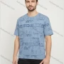 Wholesale Summer Short Sleeve Tee – White & Blue Graphic Tee, Loose Fit, Soft & Breathable for Men. preview