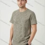 Wholesale Men's Lt. Gray Alphanumeric Print Crew Neck Tee - Loose Fit, Soft Breathable, Trendy Bulk Order preview