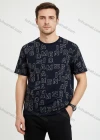 Wholesale Men's Black Tee w/ White Alphabet Print - Loose Fit, Lightweight & Breathable, Bulk Order Trendy - Liuhuamall