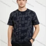 Wholesale Men's Black Tee w/ White Alphabet Print - Loose Fit, Lightweight & Breathable, Bulk Order Trendy preview