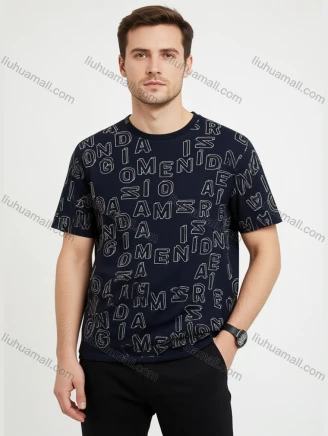 Wholesale Men's Black Tee w/ White Alphabet Print - Loose Fit, Lightweight & Breathable, Bulk Order Trendy, Guangzhou Clothing Wholesale Market & Suppliers - LIUHUAMALL