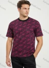 Wholesale Men's Burgundy Pink Alphabet Tee - Short Sleeve Crew Neck, Loose Fit, Lightweight & Breathable, Bulk Order! - Liuhuamall