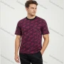 Wholesale Men's Burgundy Pink Alphabet Tee - Short Sleeve Crew Neck, Loose Fit, Lightweight & Breathable, Bulk Order! preview