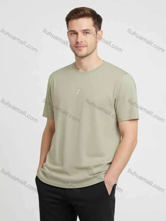 Wholesale Men's Off - White Loose Tee - Inspired Initials, Ultra - Soft Cotton, Casual Chic, Bulk Orders