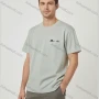 Wholesale Men's Pure White Short Sleeve Tee - Left Chest Pocket w/Text, Minimalist Modern Streetwear Bulk Order preview