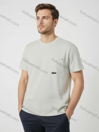 Wholesale Men's Pure White Short Sleeve Tee - Left Chest Pocket w/ Minimalist Modern Streetwear Bulk Order, Guangzhou Clothing Wholesale Market & Suppliers - LIUHUAMALL