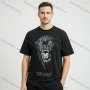 Wholesale Men's Solid Black Short Sleeve Tee – Ferocious Panther & 'THE ONE' Print, Minimalist Streetwear Bulk Order preview