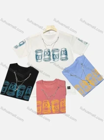 Wholesale Men's Casual Round Neck Short Sleeve Letter T-shirt, LIUHUA CLOTHING WHOLESALE