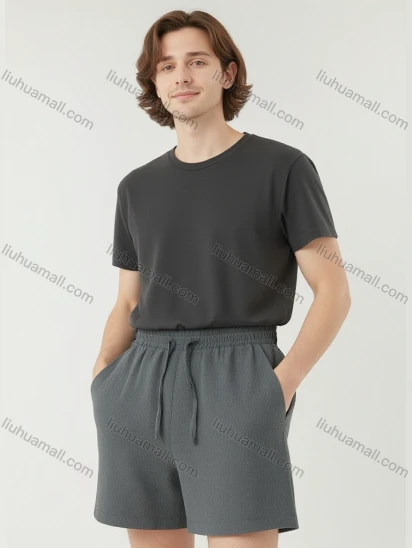 Wholesale Men's Solid Gray Casual Shorts – Lightweight Breathable Drawstring Waist, Business & Leisure Bulk Deals