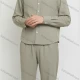 Wholesale Men's Light Khaki Linen Two - Piece Set – Long Sleeve Shirt + Wide - Leg Pants, Casual Relaxed Fit Bulk Order Light  Khaki Clothing Wholesale Market Liuhua