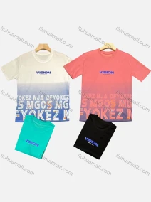 Wholesale Men's Casual Round Neck Short Sleeve Ombre Letter T-shirt, LIUHUA CLOTHING WHOLESALE