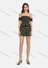 Wholesale Women's Sexy Floral Peplum Off Shoulder Shirred Top 2-piece Set 28526# - Liuhuamall