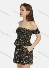 Wholesale Women's Sexy Floral Peplum Off Shoulder Shirred Top 2-piece Set 28526# - Liuhuamall