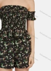 Wholesale Women's Sexy Floral Peplum Off Shoulder Shirred Top 2-piece Set 28526# - Liuhuamall
