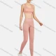 Wholesale Women's Athletic Plain Breathable Stretchy Sporty Bra 2-piece Set Pink Clothing Wholesale Market Liuhua