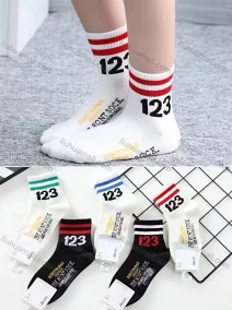 Wholesale Boys Softy Striped Letter Print Cushioned Ankle Socks, LIUHUA CLOTHING WHOLESALE