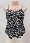 Wholesale Women's Casual Floral Print Spaghetti Straps Ruffle Hem Cami Top - Liuhuamall