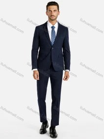 Wholesale Men's Plaid Button Blazer&Pants 2-Piece Slim Fit Suit Set, LIUHUA CLOTHING WHOLESALE