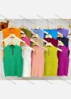 Wholesale Women's Casual Plain Mock Neck Rib-knit Tank Top - Liuhuamall