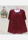 Wholesale Women's Casual Crew Neck Short Sleeve Allover Print Oversized Blouse - Liuhuamall