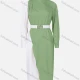 Wholesale Women's Fashion Colorblock Mock Neck Long Sleeve Dress Wtih Belt 54# Clothing Wholesale Market Liuhua